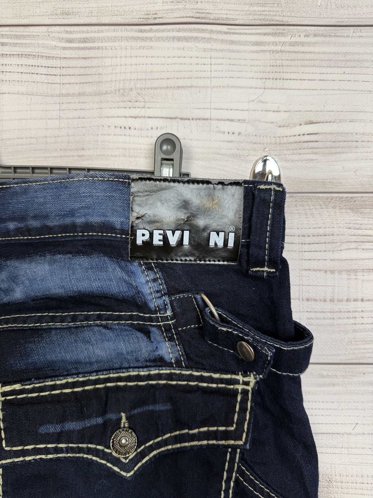 Other Archive Y2K Distressed Heavy Stitch Flare Jeans Dark Wash Size US 38 / EU 54 - 9 Thumbnail
