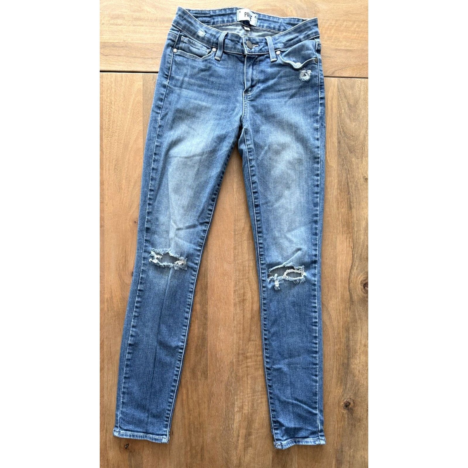 Paige Paige Verdugo Ankle Jeans Womens 25 Jeans Blue Light Wash Slim Stretch Denim Regular 5-Pocket Mens? Size 42" / US 20 - 2 Thumbnail