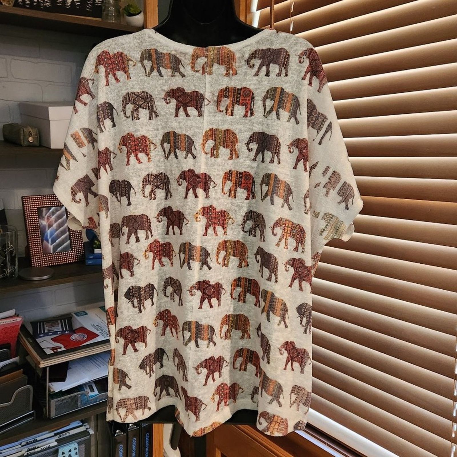 Other Elephant Print Lightweight Slouchy Sweater Size 3XL / US 20-22 - 2 Thumbnail