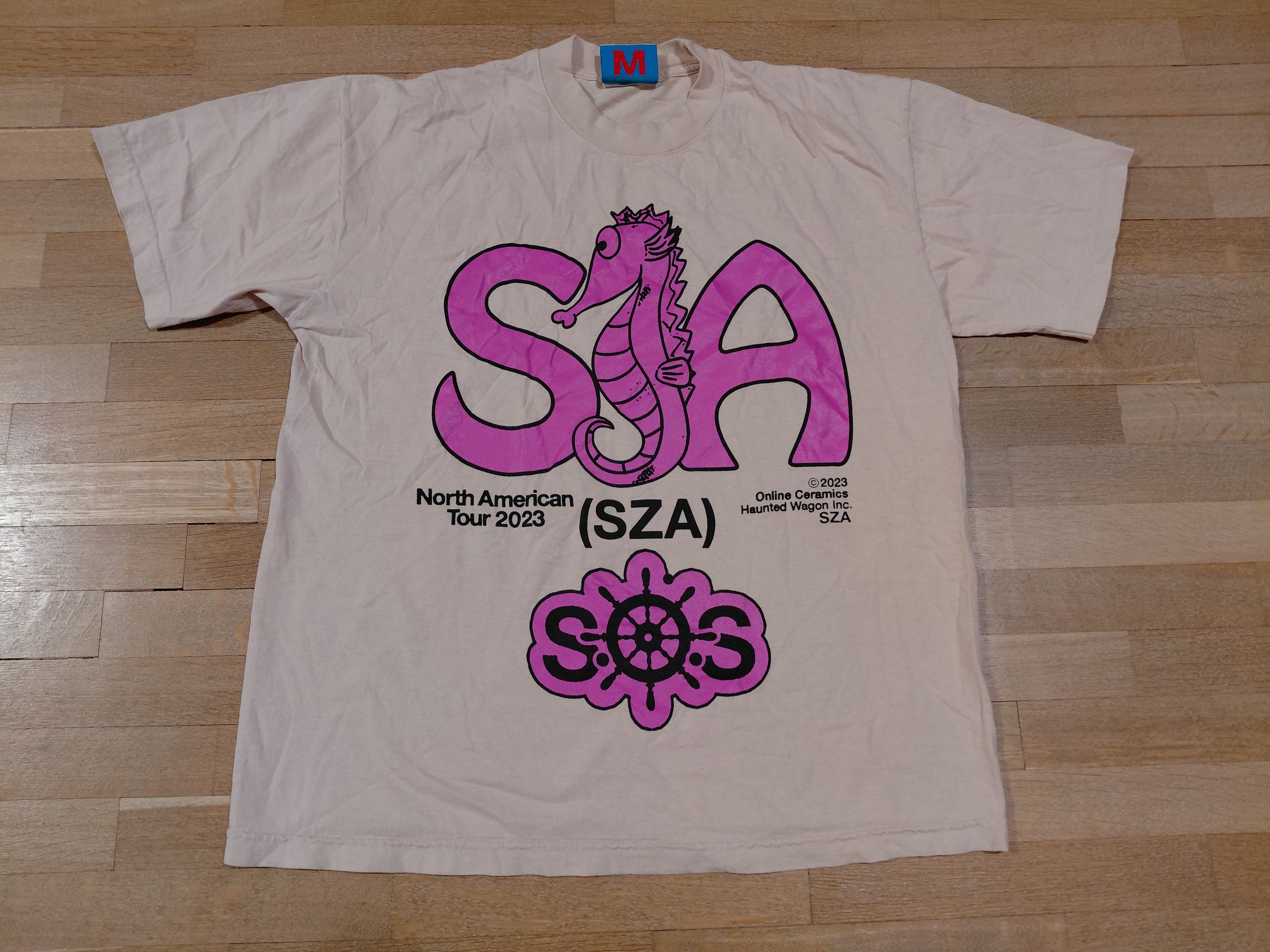 Rap Tees SZA x Online Ceramics Album Tour Pink Seahorse Shirt Size M Size US M / EU 48-50 / 2 - 1 Thumbnail