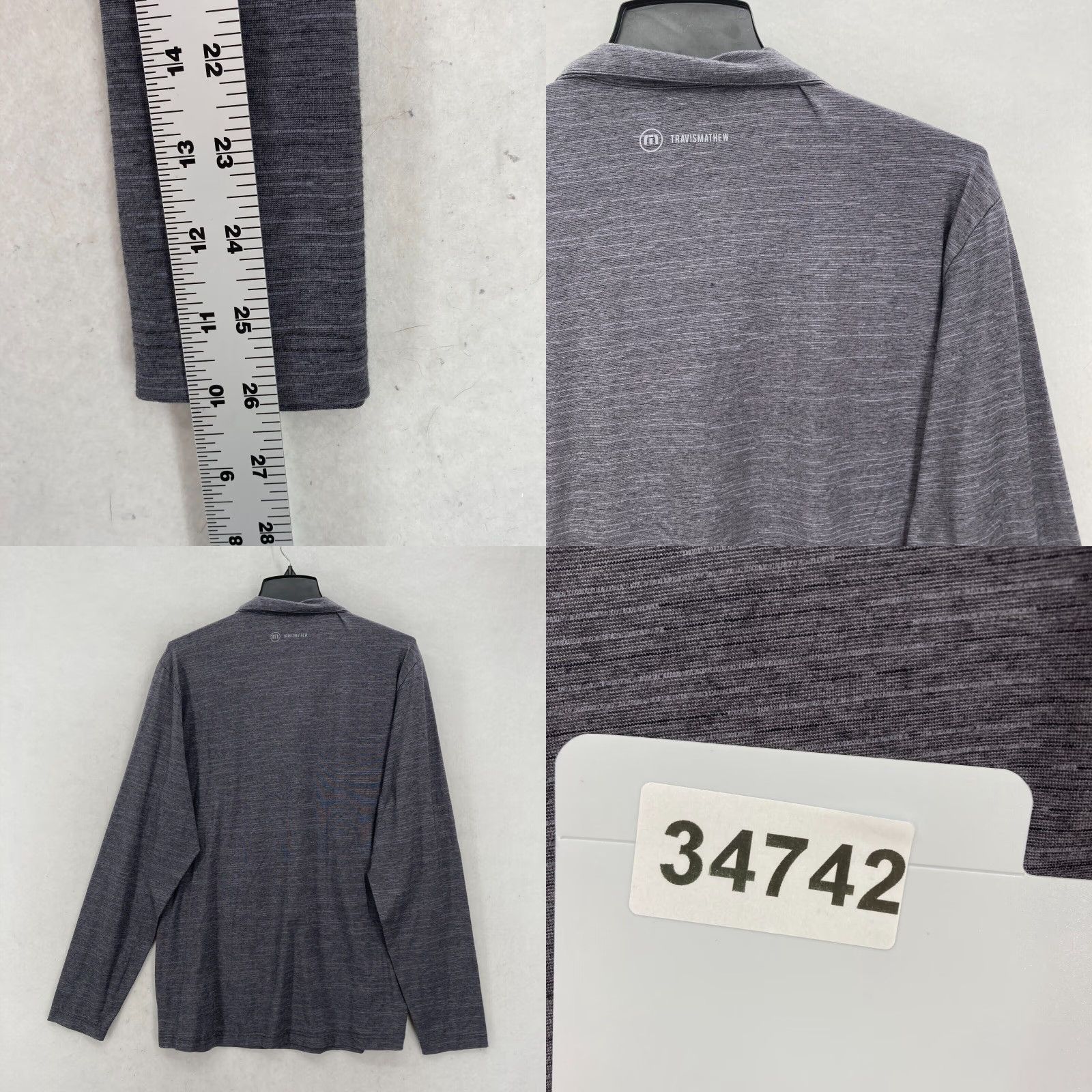 TravisMathew Travis Matthew Quarter Zip Pullover Sweatshirt Mens XL Heather Gray Long Sleeve Size US XL / EU 56 / 4 - 8 Thumbnail