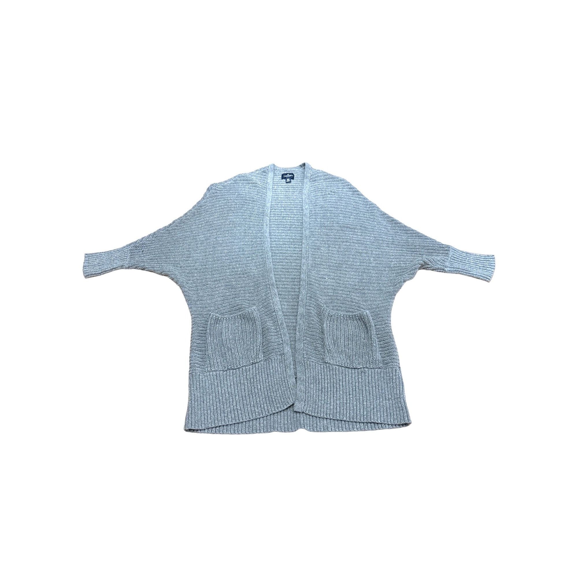 American Eagle Outfitters American Eagle Outfitters Ribbed Knit Batwing Gray Cardigan Size S / US 4 / IT 40 - 8 Thumbnail