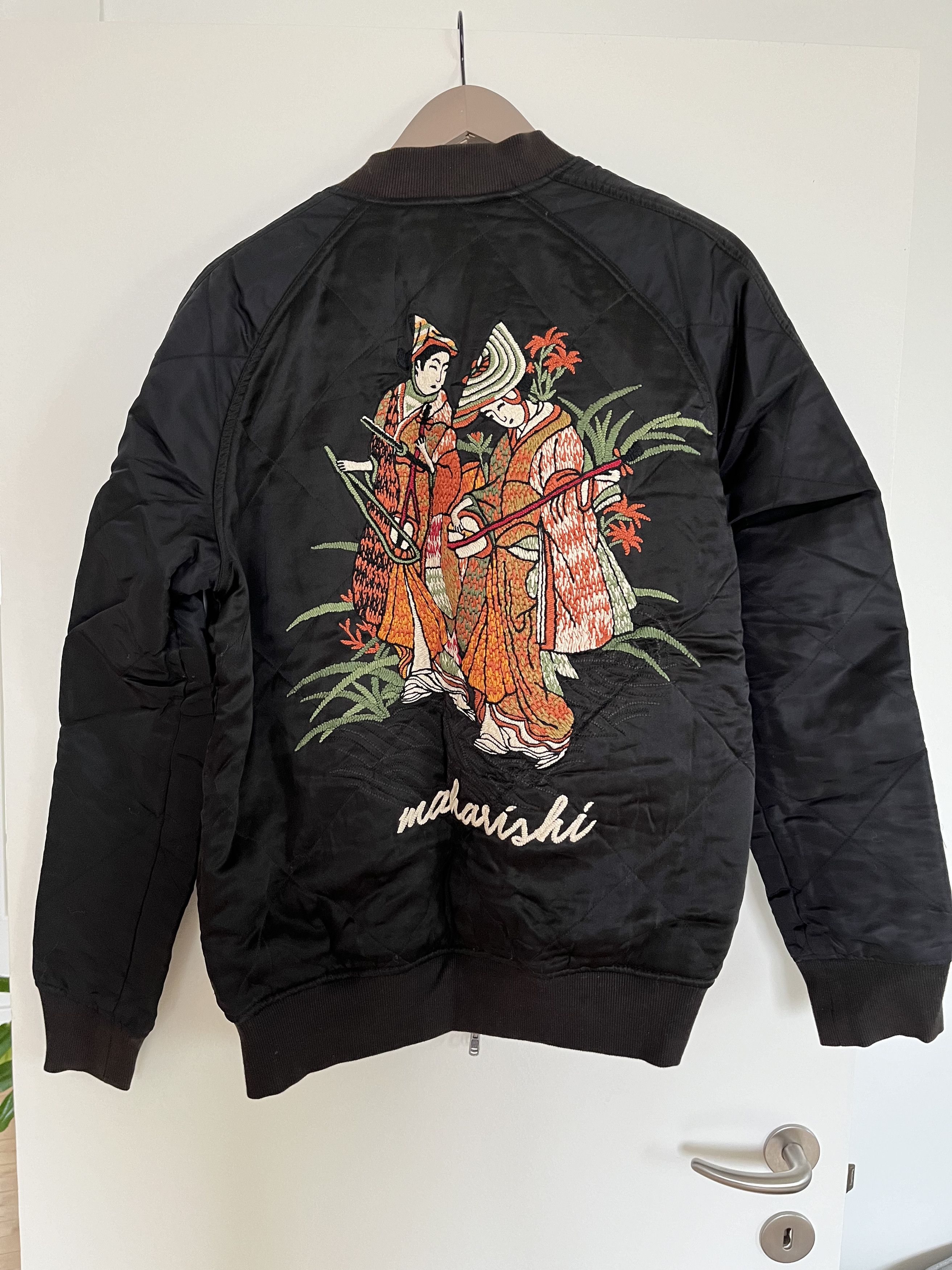 image of Maharishi Silk Bomber in Black, Men's (Size Large)