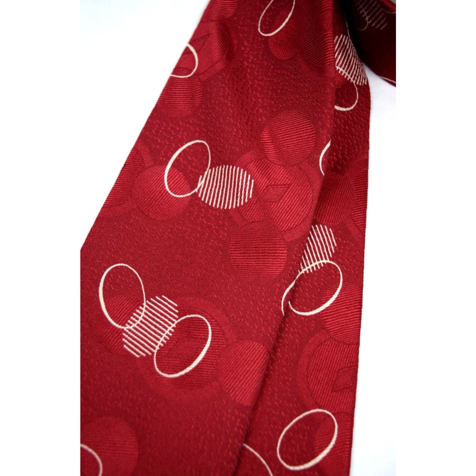 VINTAGE Countess Mara Neck Tie Silk Raspberry White 54.5 x 3.5 Adult Unisex Mod GoGo 50s 60s