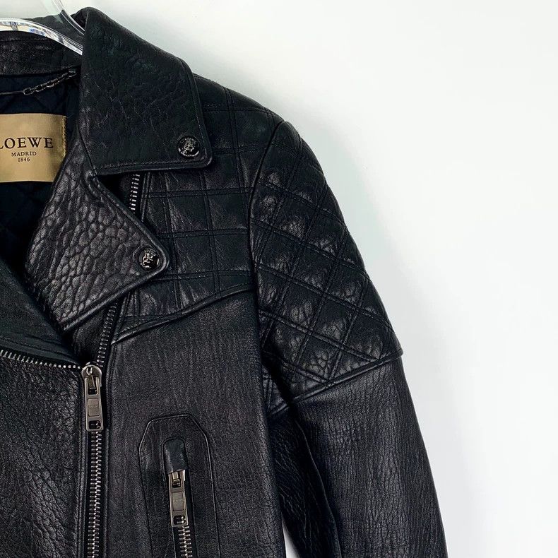 Loewe Loewe Black checkered sheepskin collar zipper long sleeve Size S / US 4 / IT 40 - 3 Thumbnail
