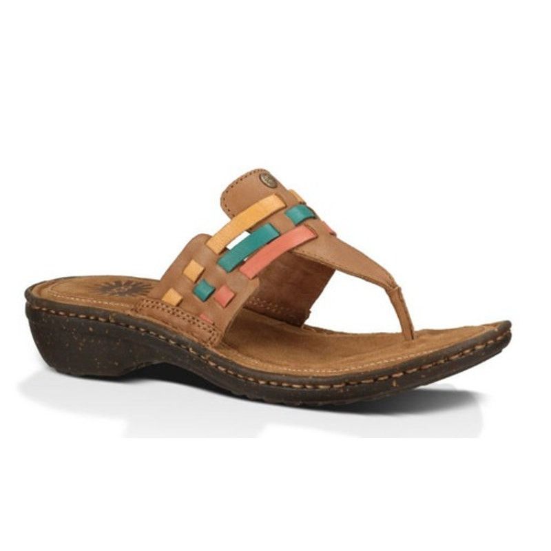 Ugg UGG Jenaya Leather Woven Strap Thong Sandals 7 Size US 7 / IT 37 - 1 Thumbnail