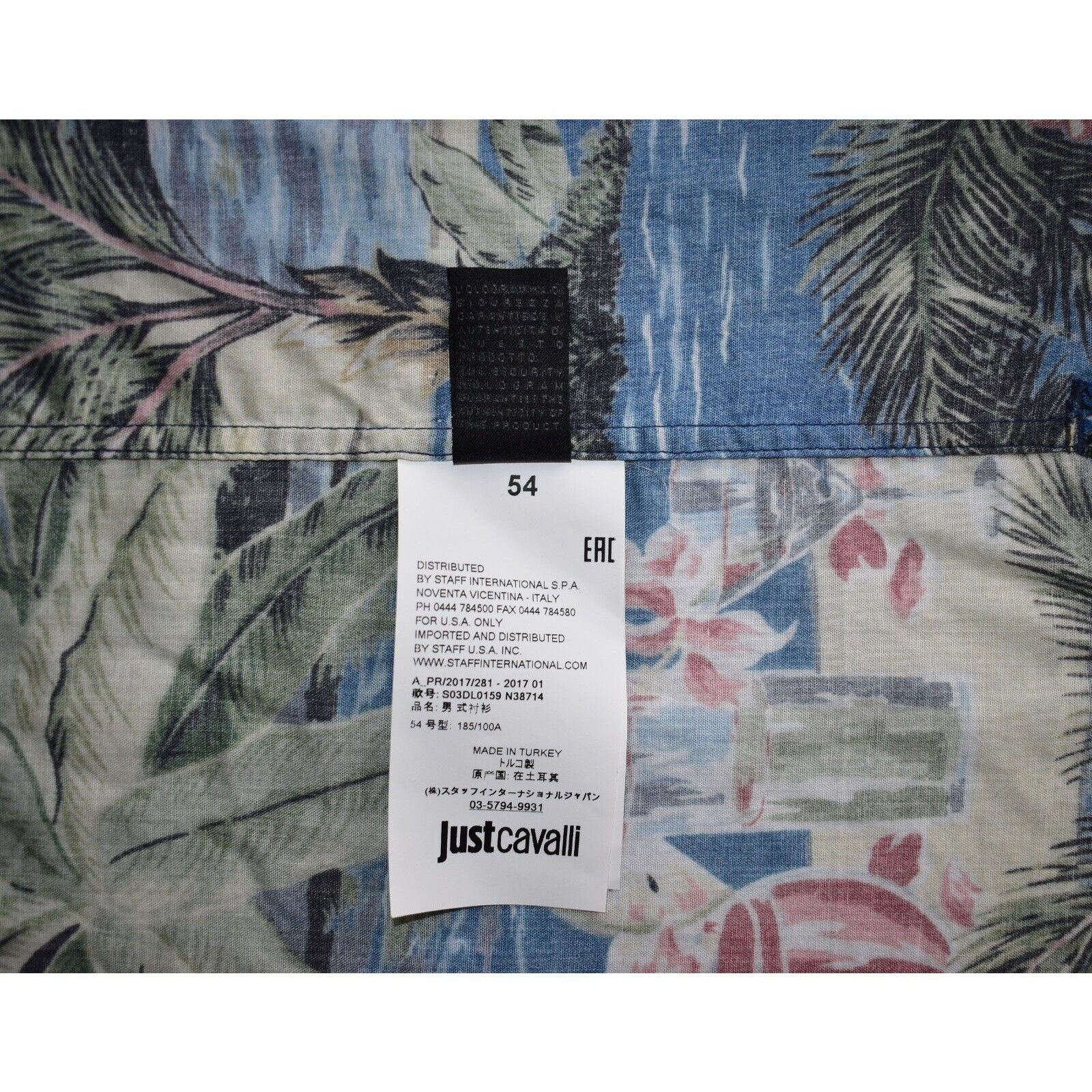 Just Cavalli NWOT JUST CAVALLI Hawaiian Print Short Sleeve Shirt Sz 54 Size US L / EU 52-54 / 3 - 4 Thumbnail