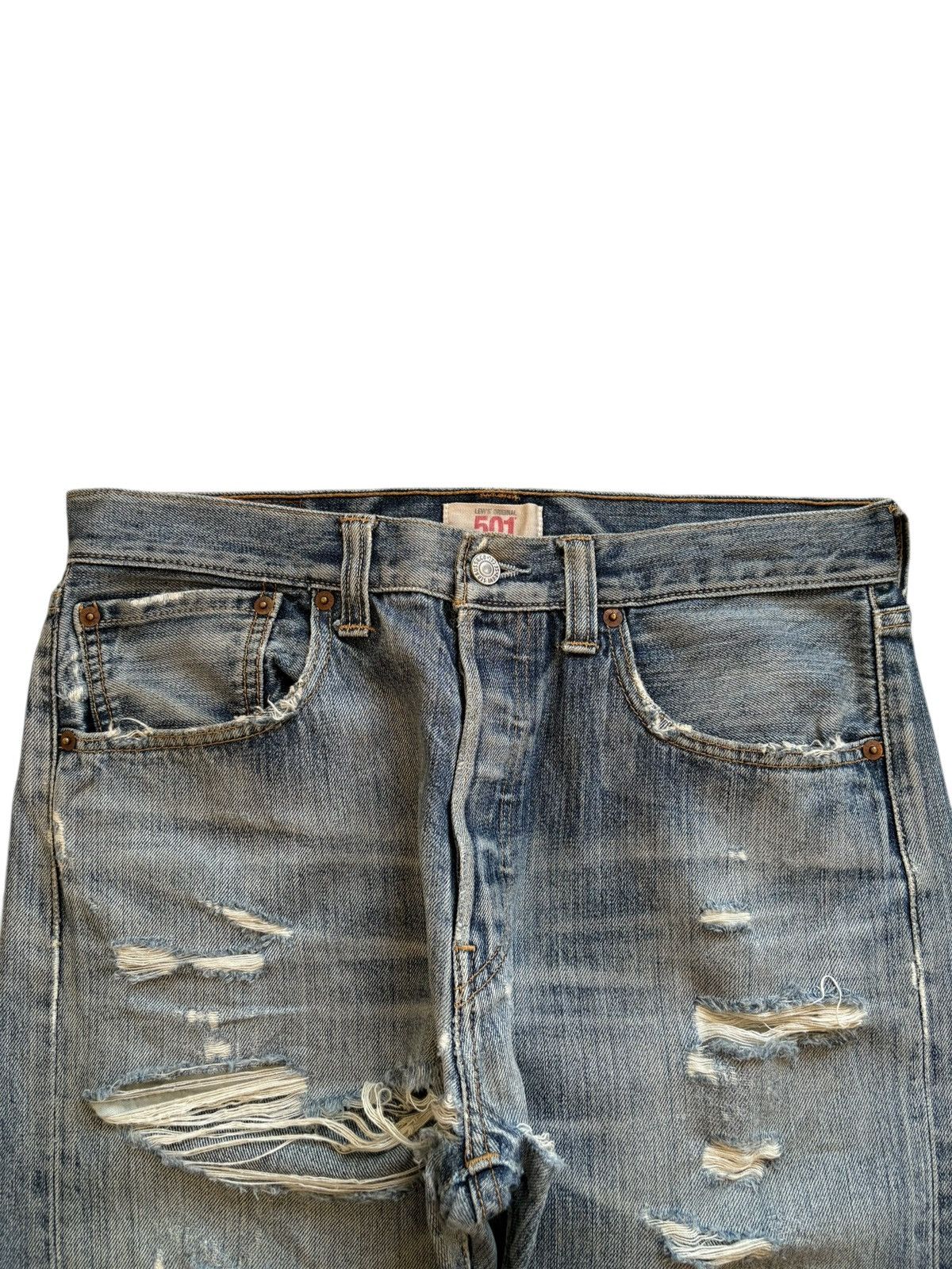 Levi's Vintage 90s Levis 501 Distressed Ripped Loose Jeans Size US 32 / EU 48 - 4 Thumbnail