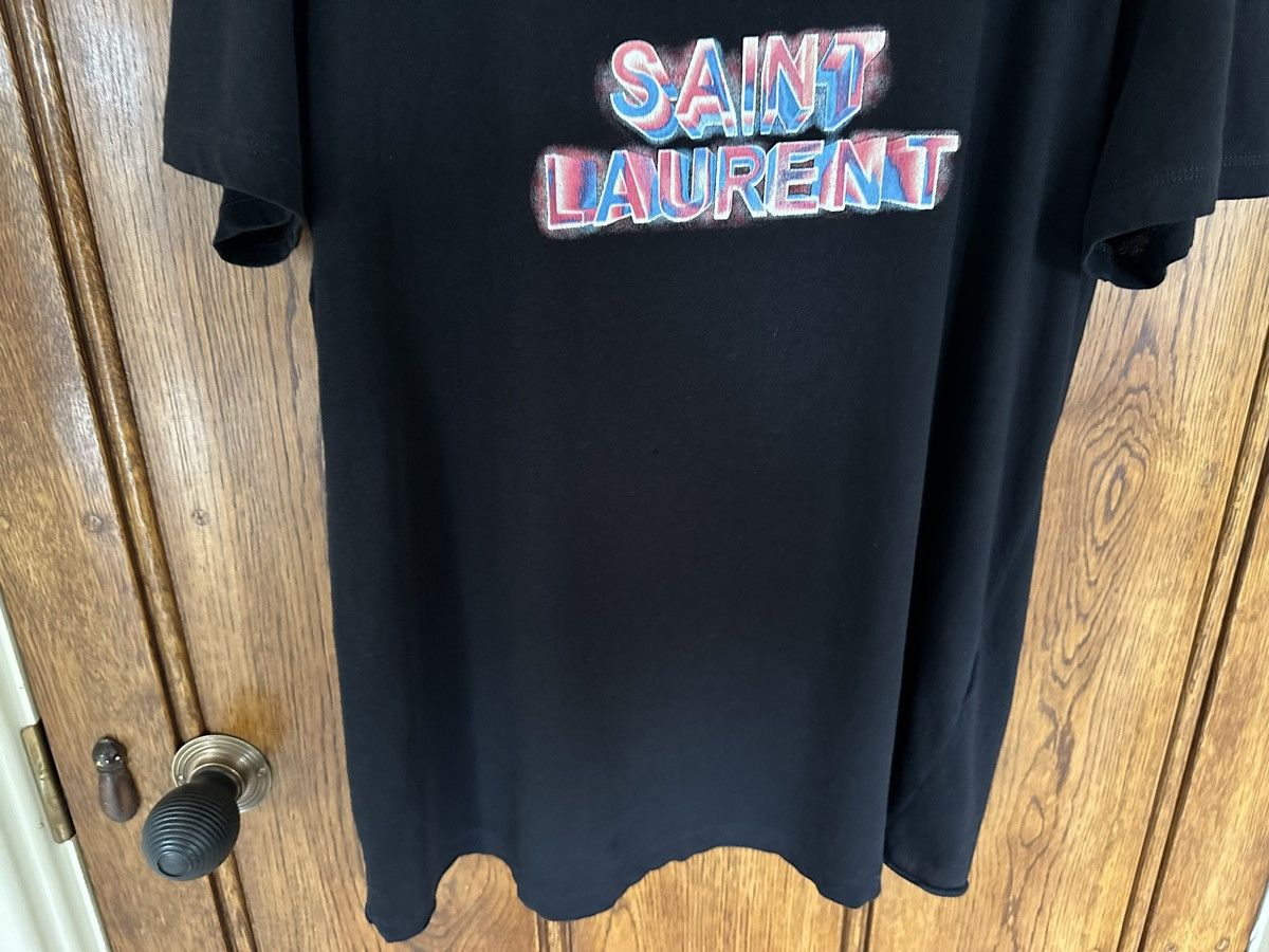 Saint Laurent Paris Saint Laurent neon logo black t shirt Size US S / EU 44-46 / 1 - 8 Thumbnail