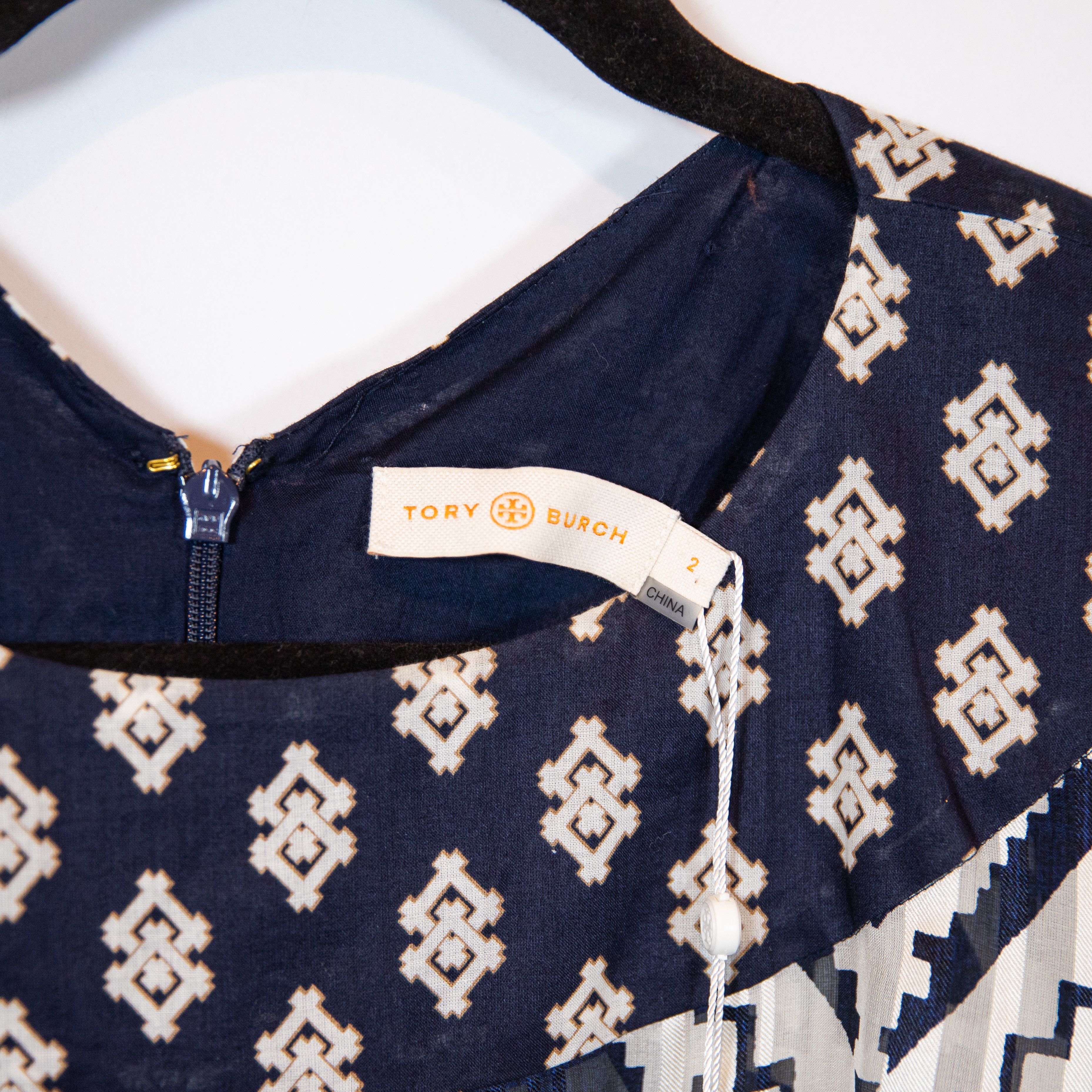 NEW Tory Burch Beatrice Silk Lightweight Ikat