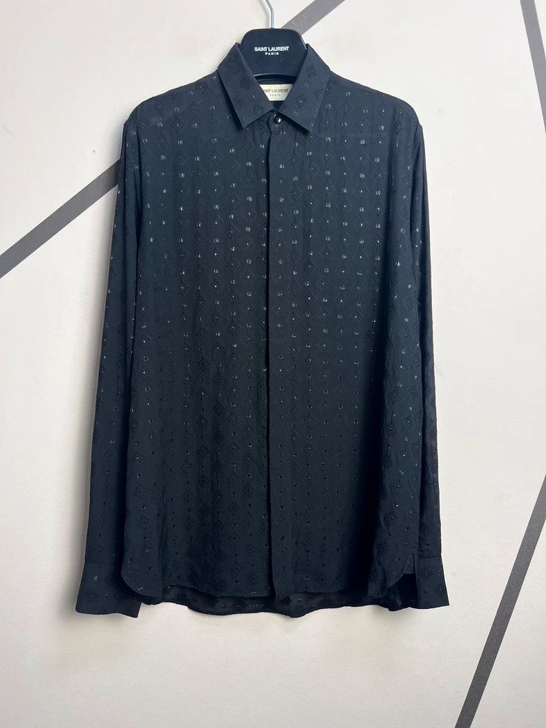 Saint Laurent Paris Saint Laurent Paris size 37 Black diamond-weave baby's br Size US M / EU 48-50 / 2 - 1 Thumbnail