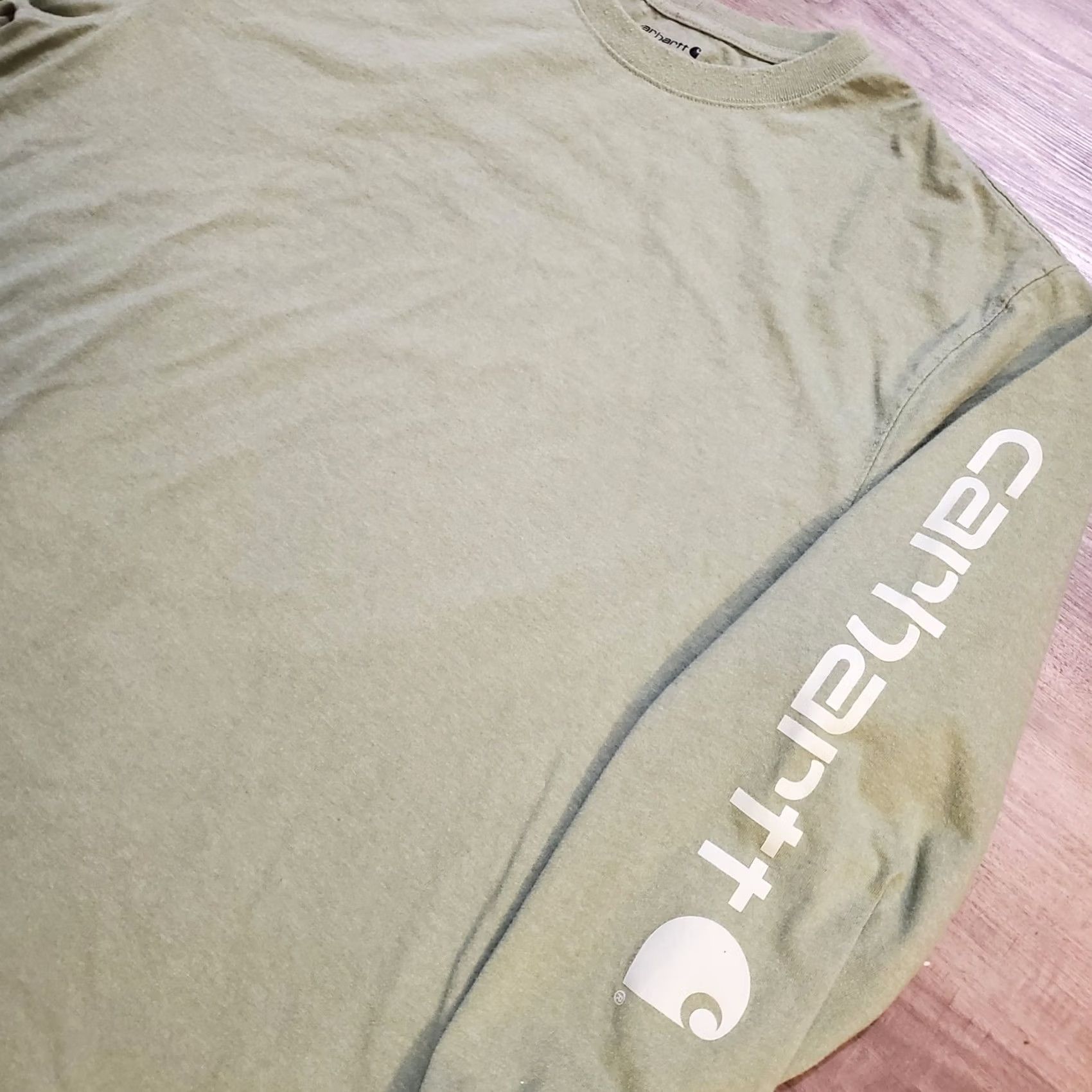 Carhartt Carhartt Loose Fit Long Sleeve Logo Heavyweight T-Shirt Workwear Mens XL Green Size US XL / EU 56 / 4 - 2 Thumbnail