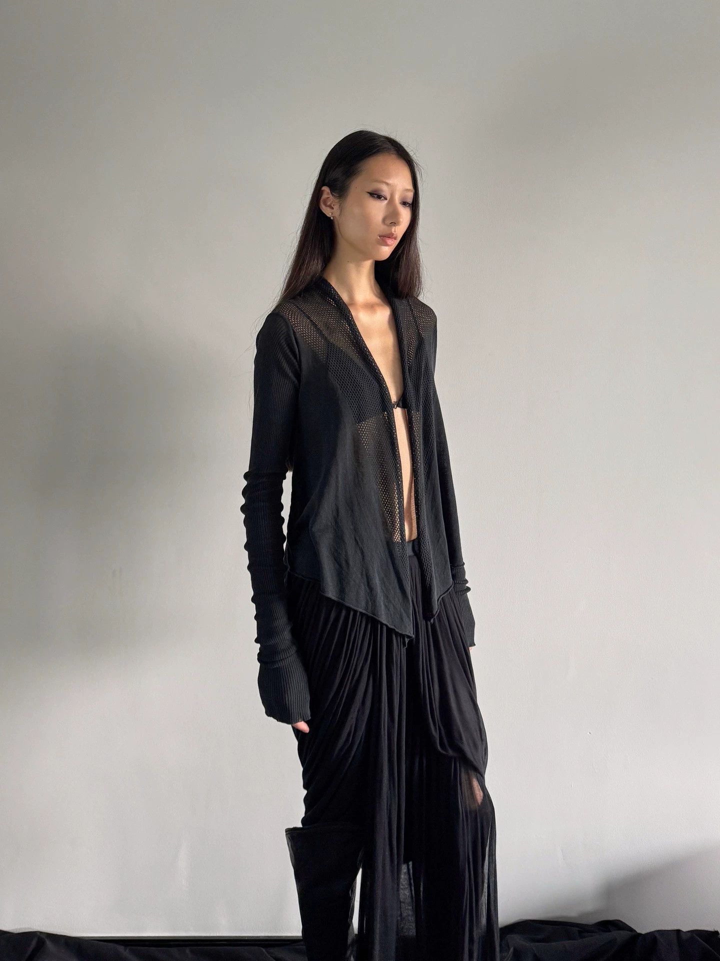 Rick Owens Rick Owens 14ss Mesh Irregular Knit Cardigan S Vtg Size S / US 4 / IT 40 - 5 Thumbnail