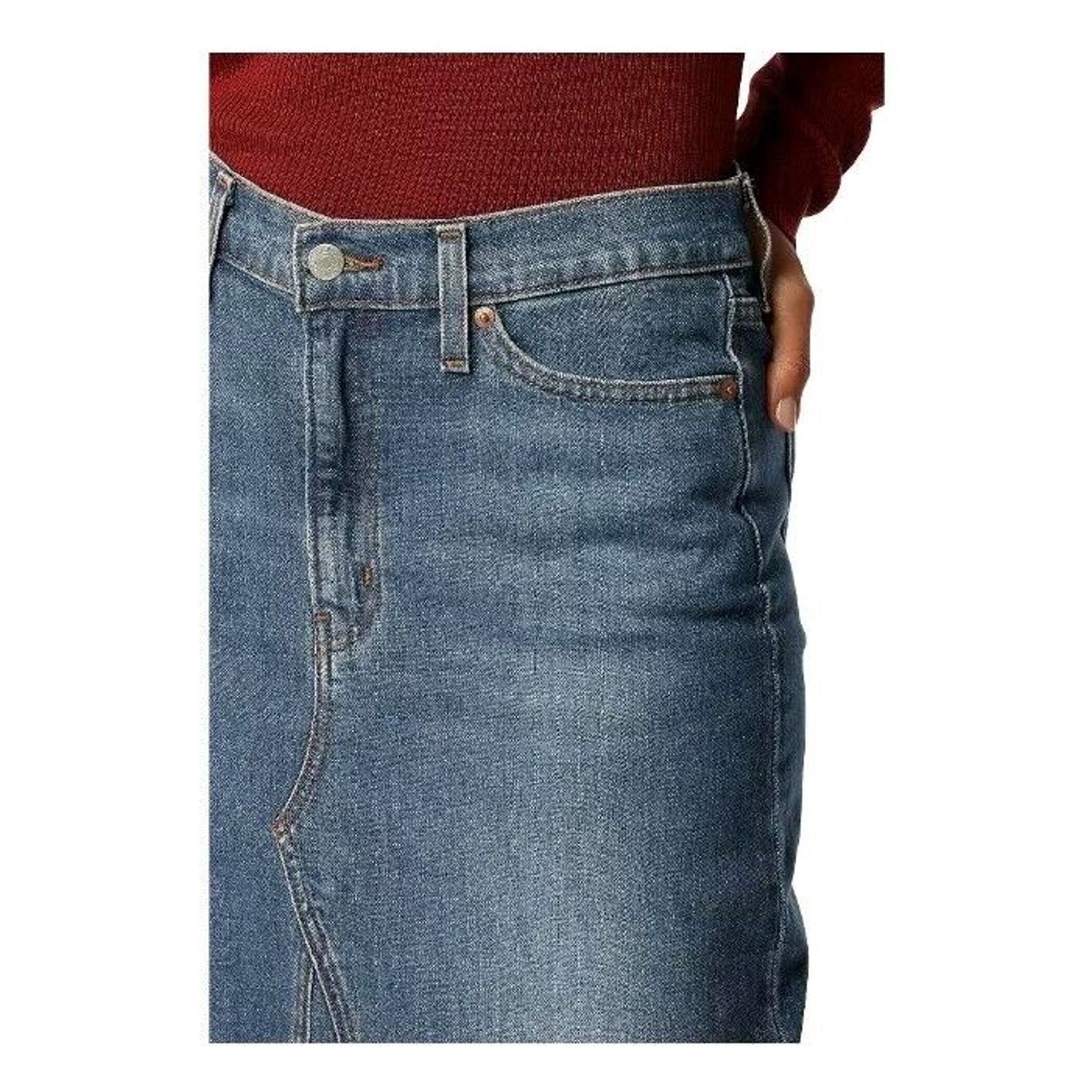 Levi's Levi Strauss Signature Mid Rise Blue Maxi Skirt Size 6 W28 Size 28" / US 6 / IT 42 - 5 Thumbnail
