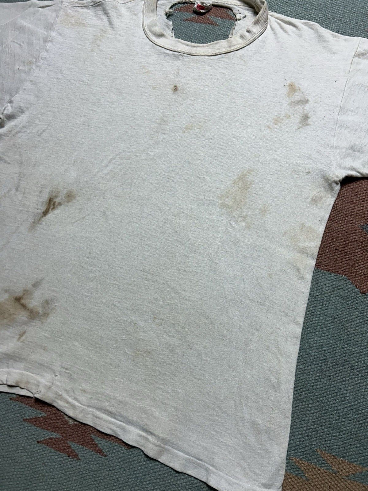 Vintage Vtg 1960s blank white t shirt Hanes soft cotton distressed M Size US M / EU 48-50 / 2 - 3 Thumbnail