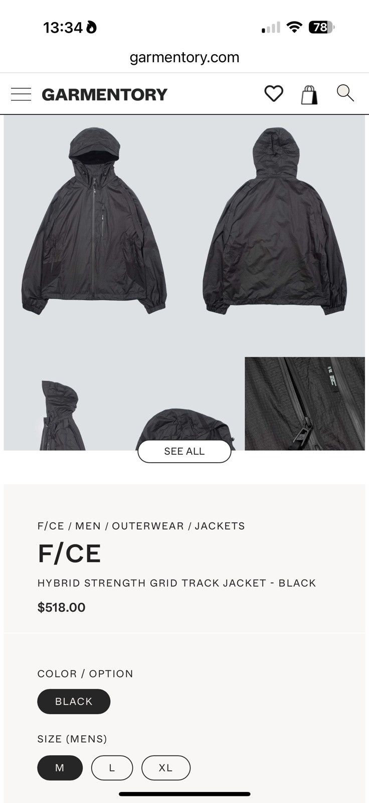 F/CE F/CE x Pertex Hybrid Strength Grid Track Jacket Size US M / EU 48-50 / 2 - 4 Thumbnail