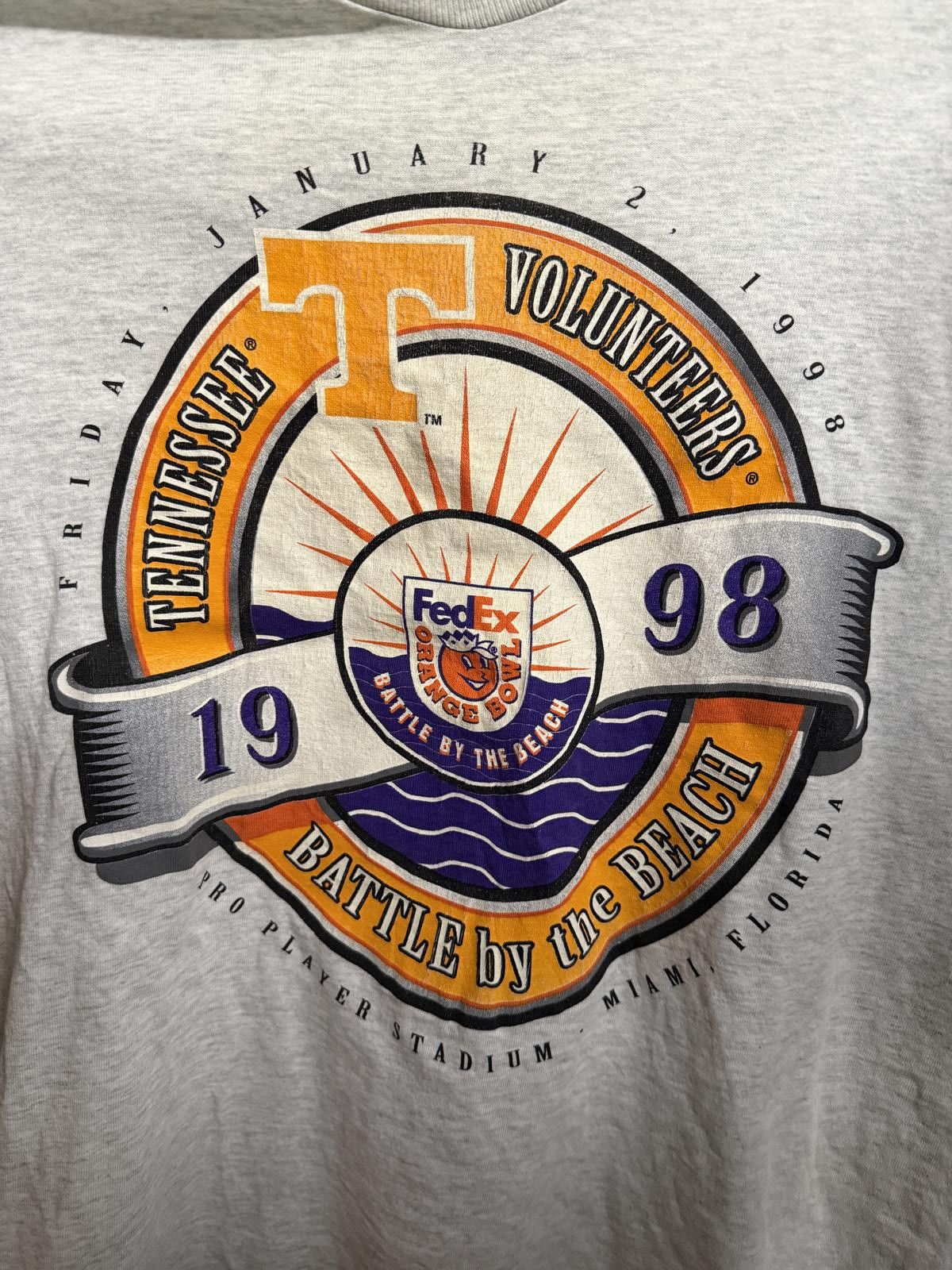 Designer VTG 1998 Orange Bowl T-shirt Tennessee Volunteers Football Size US L / EU 52-54 / 3 - 2 Thumbnail