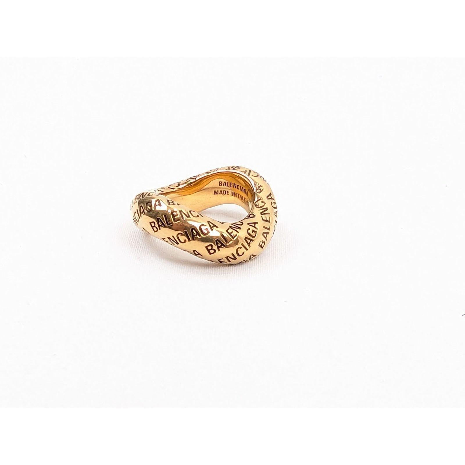 Balenciaga o1rshd1 Size: 52 / DUP / Brass Logo Ring in Antique Gold Size ONE SIZE - 4 Thumbnail