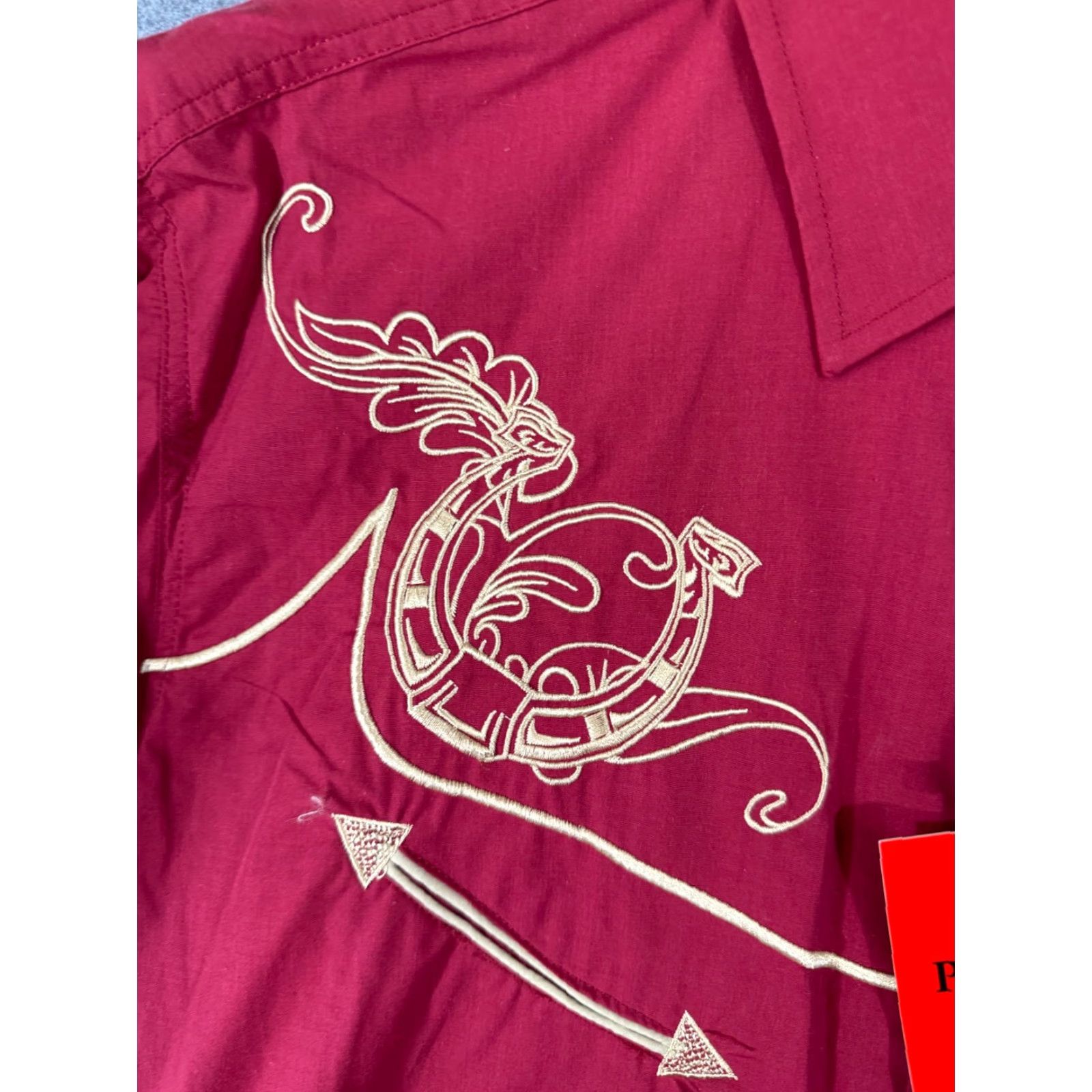 Vintage Patron Cito Red Label Western Shirt Mens XL Red Embroidered Pearl Snap NWT Size US XL / EU 56 / 4 - 5 Thumbnail