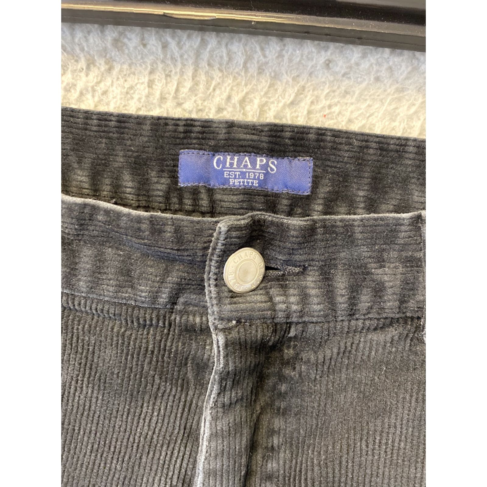 Chaps CHAPS Corduroy Pants Women’s 6P Black Flat Front Straight Leg Petites Size 28" / US 6 / IT 42 - 6 Thumbnail