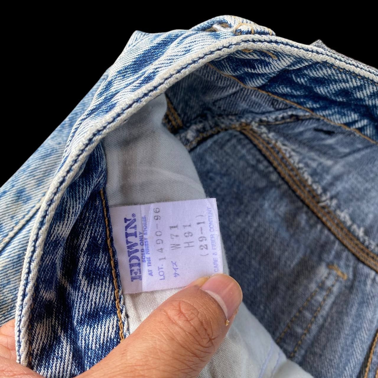 Vintage Vintage 80s/90s Edwin Acid Wash Dirty Tapered Retro Grunge Size US 28 / EU 44 - 10 Thumbnail