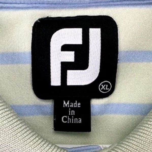 Footjoy FootJoy Polo Shirt Golf Adult XL Striped Blue Green Short Sleeve Mens Sports Athletic Regular Fit Size US XL / EU 56 / 4 - 3 Thumbnail