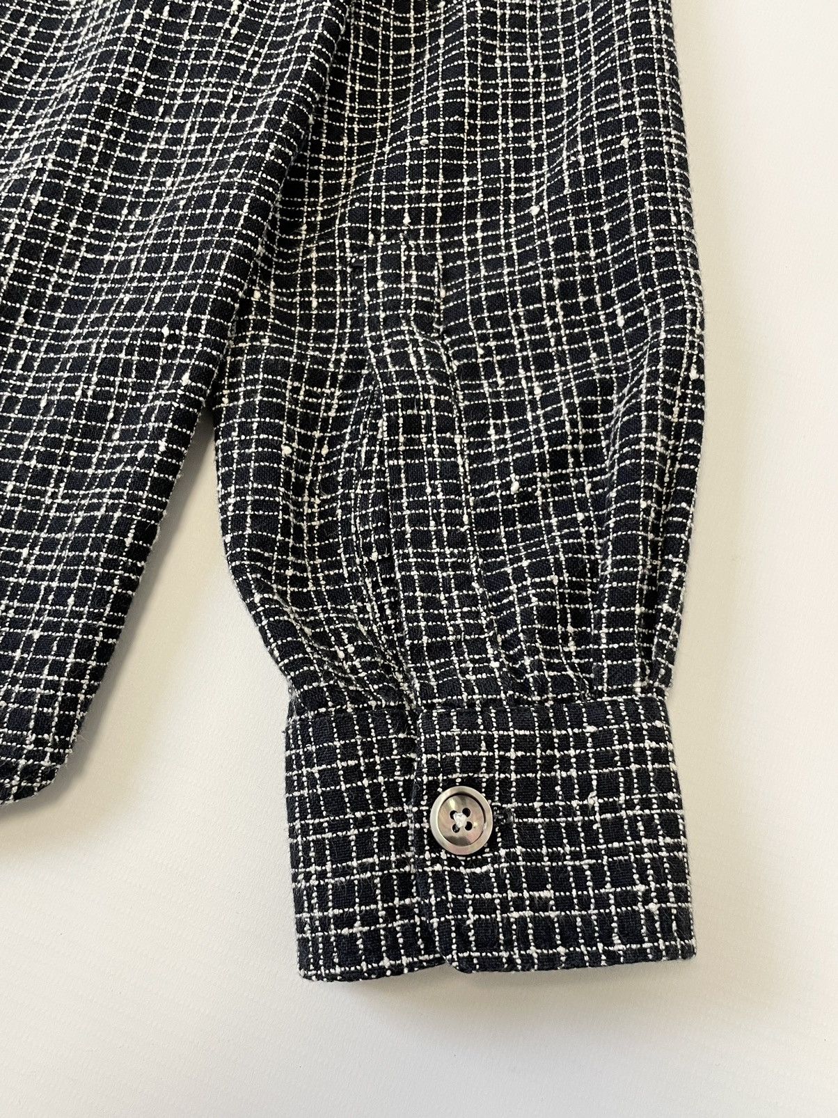Our Legacy Dark Blue ‘Grid Check Boucle’ Shirt Size US S / EU 44-46 / 1 - 14 Thumbnail