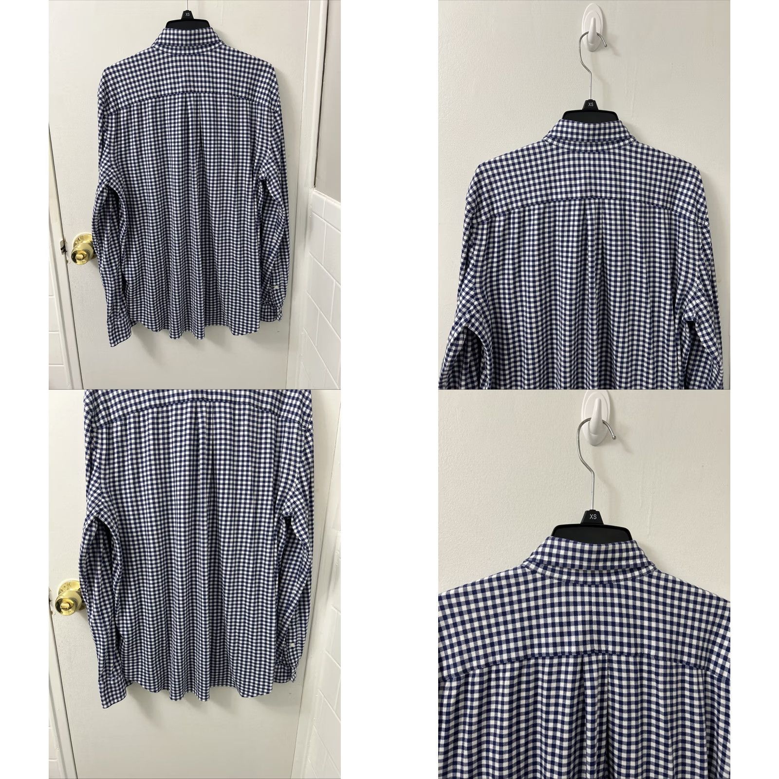 Ralph Lauren Ralph Lauren Knit Dress Shirt Mens L Blue Plaid Button-Down L/S Cotton Knit 28" 25" Pit to Pit Size 42R - 8 Thumbnail