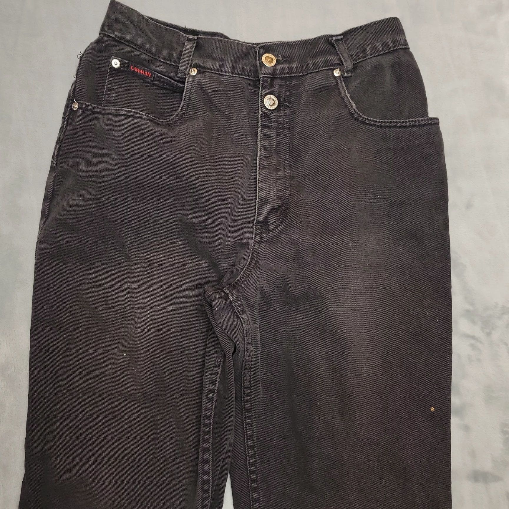 Vintage **VINTAGE LAWMAN BLACK DENIM JEANS WOMENS 90S** User: Vintage Lawman Black Denim Jeans Womens 90s Size 28" / US 6 / IT 42 - 3 Thumbnail