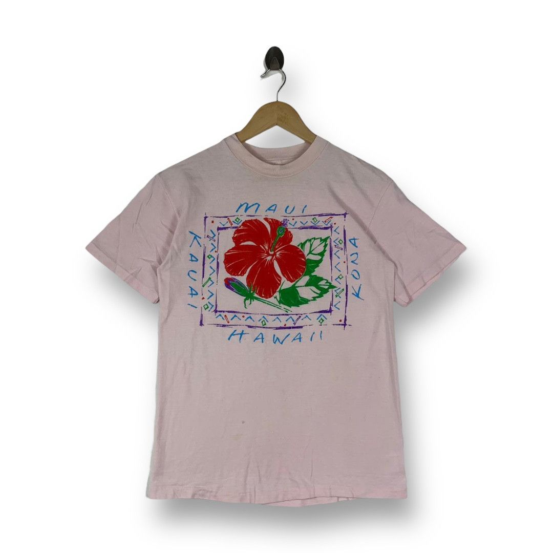 Hanes Vintage 90s Maui Kauai Kona Hawaii Hibiscus Tee Size US S / EU 44-46 / 1 - 1 Thumbnail