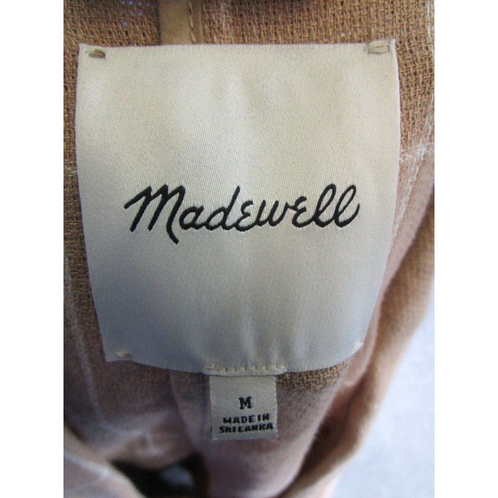Madewell Madewell Blazer Sports Coat Womens M Brown Linen Blend Check Jacket Mid-Length Long Sleeve Button Closure Women's Blazer 90s Style Basic Jacket Size M / US 6-8 / IT 42-44 - 3 Thumbnail