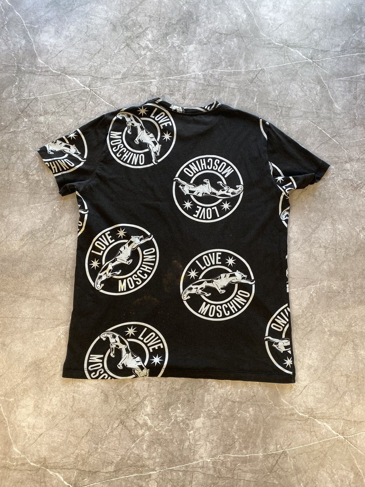 Designer × Moschino Rare Love Moschino Panther Multi logo Black T shirt Size US L / EU 52-54 / 3 - 11 Thumbnail