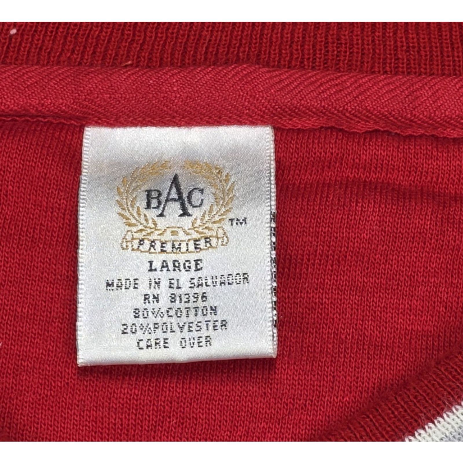 Vintage VINTAGE BAC Premier Gray Crewneck Long Sleeve Sweatshirt L Pullover Men 90s Fish American NC State Red Accent Collar Size US L / EU 52-54 / 3 - 7 Thumbnail