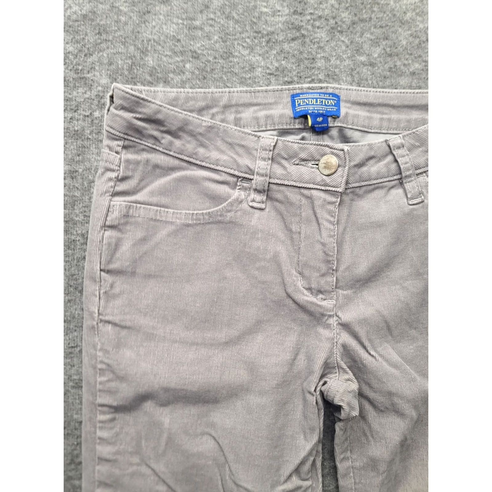 Pendleton Pendelton Pants Womens 4P 26x29 Slim Fit Tapered Leg Mid Rise Trousers Stretch Gray Cotton Spandex Flat Front Pockets Size 27" / US 4 / IT 40 - 7 Thumbnail