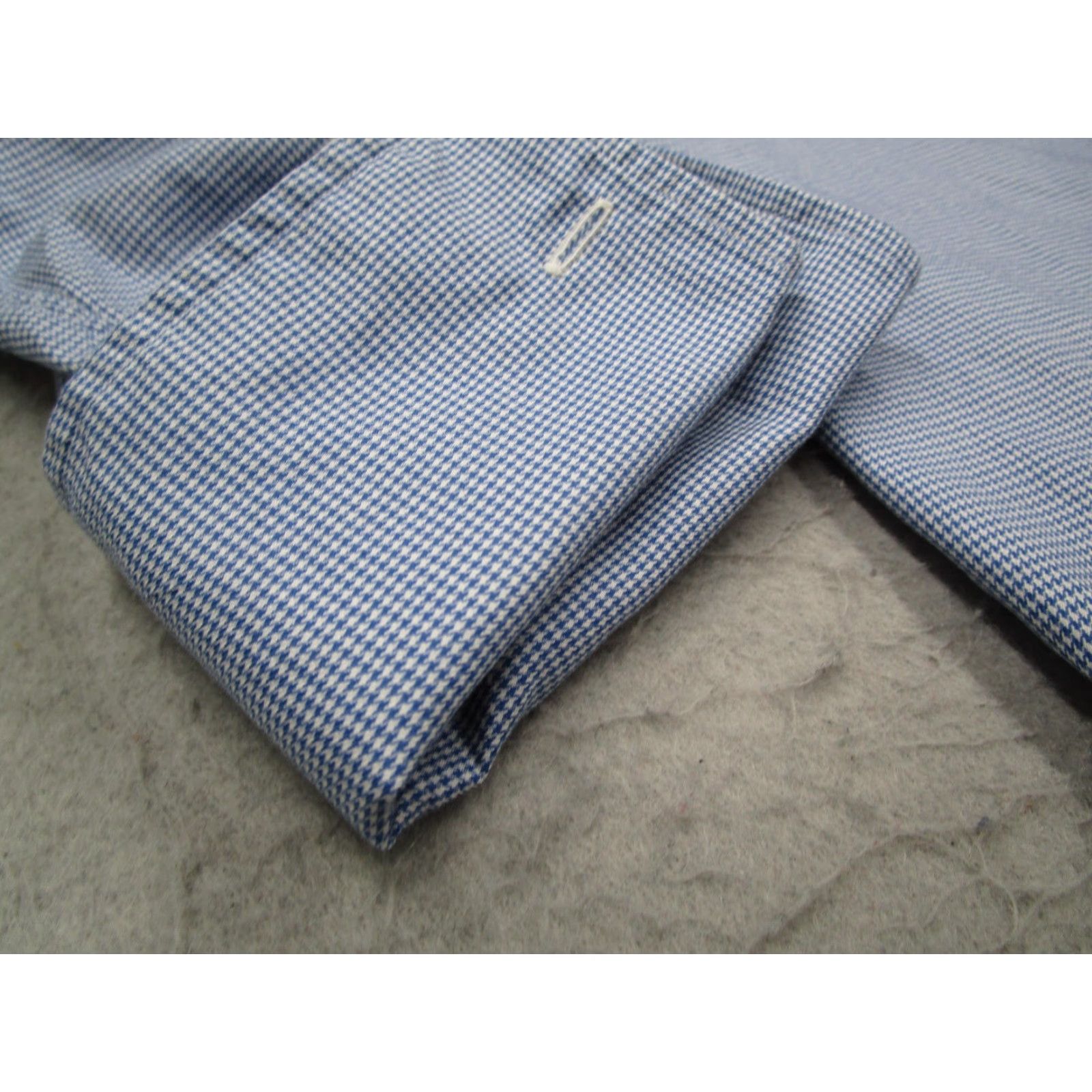 Polo Ralph Lauren VINTAGE Polo Ralph Lauren Shirt Mens Large Blue Estate Dress Button Down French Cuffs 100% Cotton Size 42R - 4 Thumbnail
