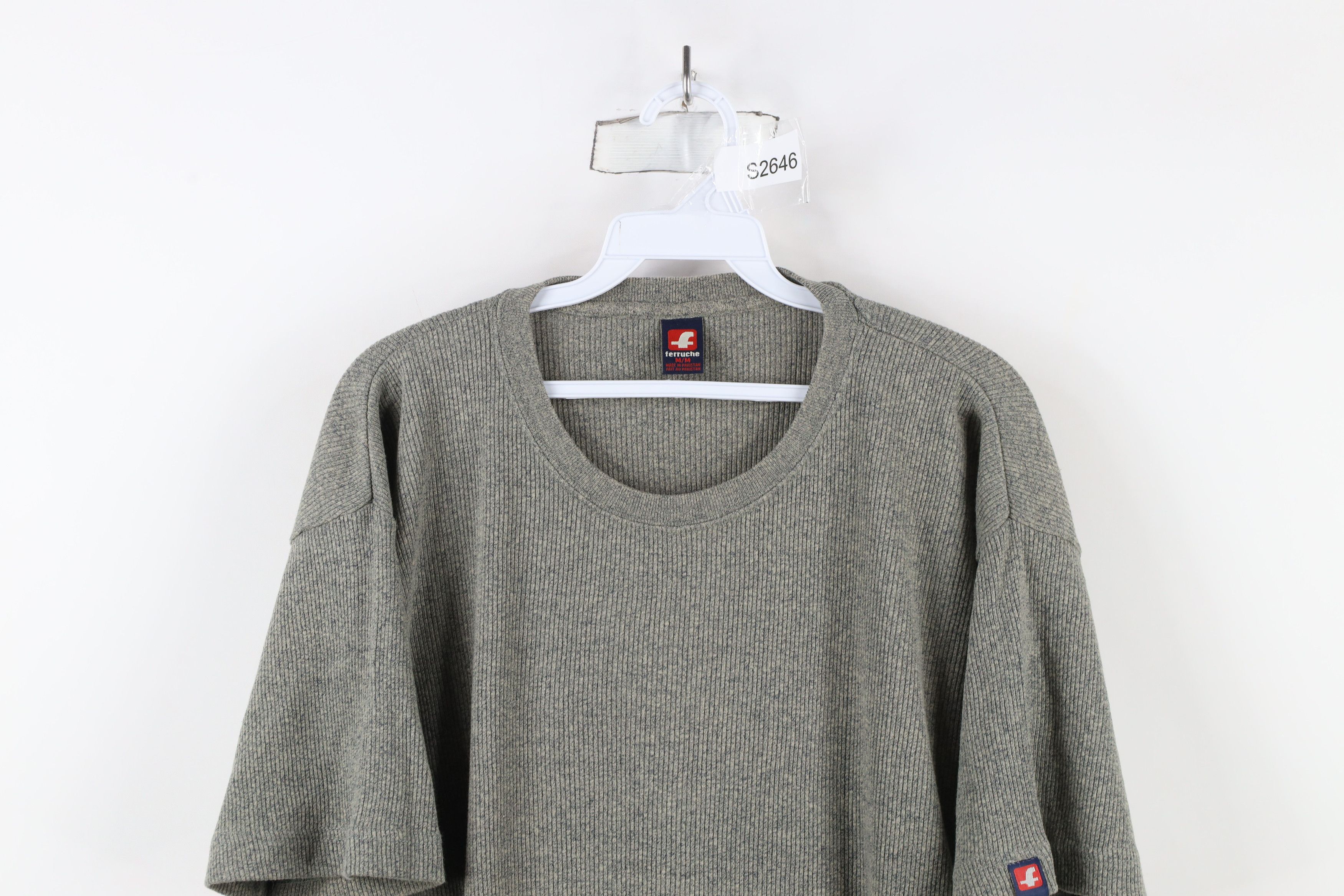 Vintage Vintage 90s Streetwear Ribbed Knit Short Sleeve T-Shirt Size US M / EU 48-50 / 2 - 2 Thumbnail