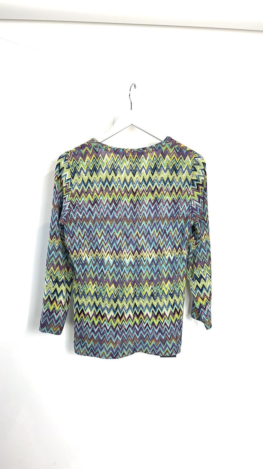 Missoni Missoni Blue Chevron Knit 3/4 Sleeve Top Size M / US 6-8 / IT 42-44 - 2 Thumbnail