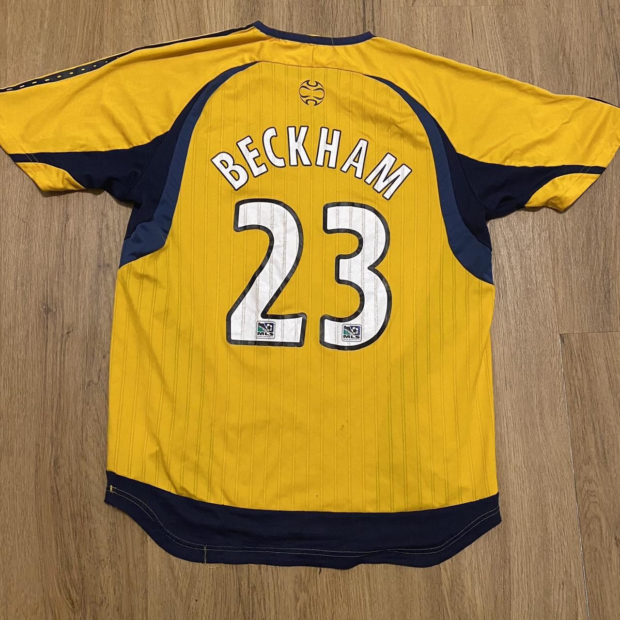 Image of 2007-08 David Beckham Los Angeles Galaxy Formotion Adidas in Yellow, Men's (Size Small)