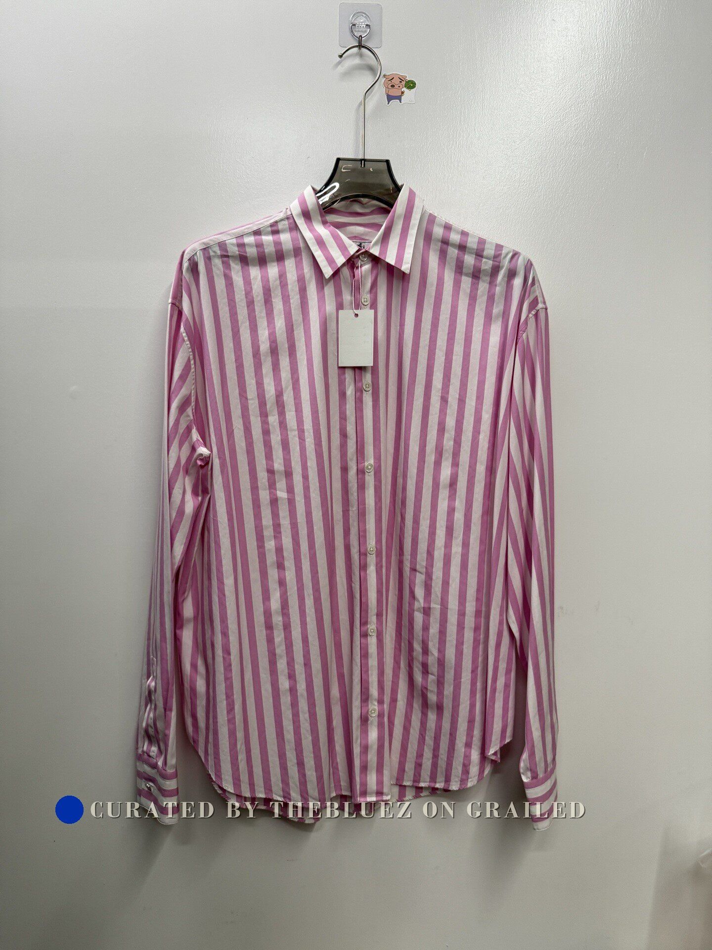 Hermes Hermes Pink White Striped Shirt Size US M / EU 48-50 / 2 - 1 Thumbnail