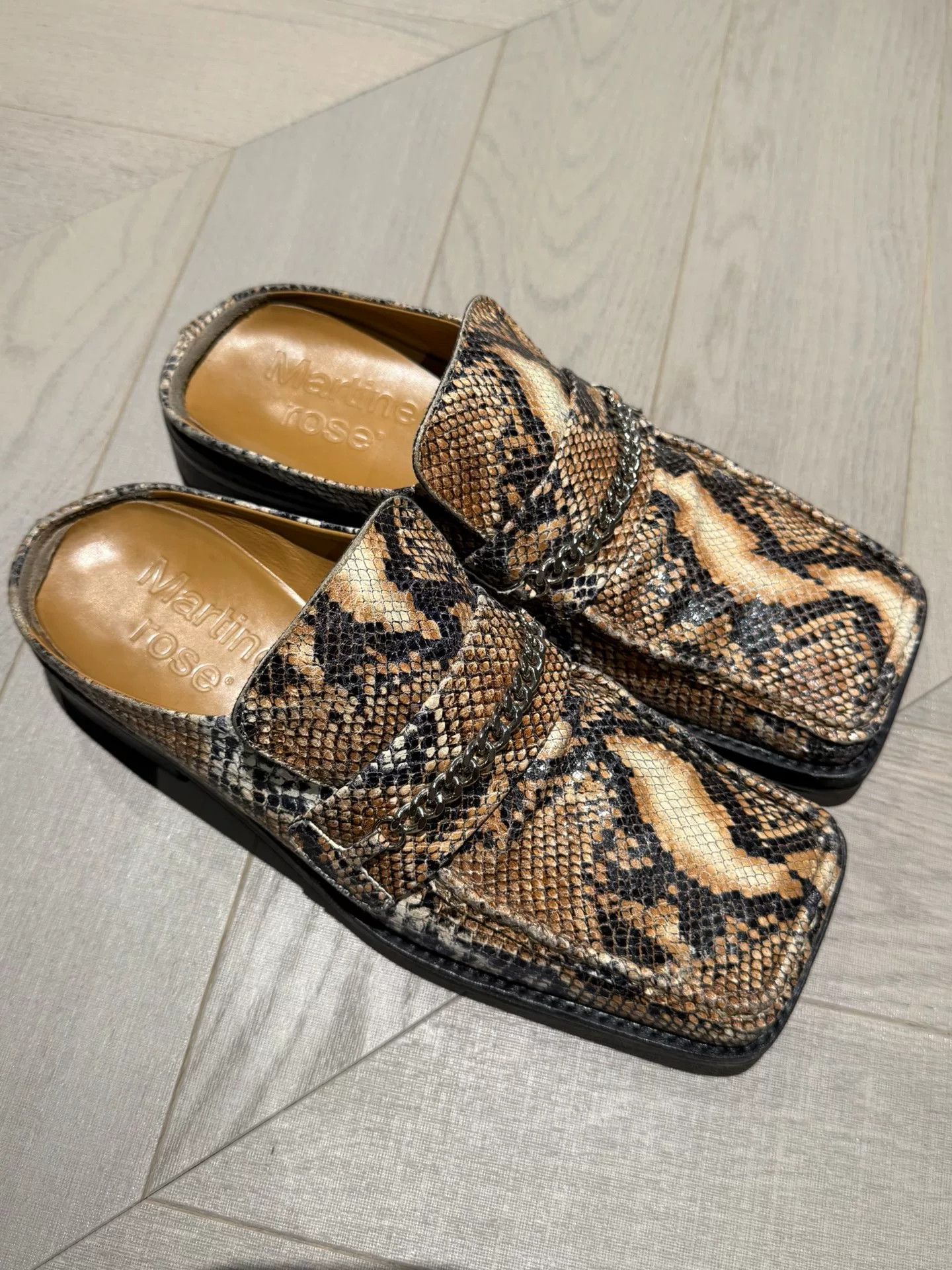 Martine Rose Martine Rose Snake Print Leather Mules Size US 8.5 / EU 41-42 - 1 Thumbnail