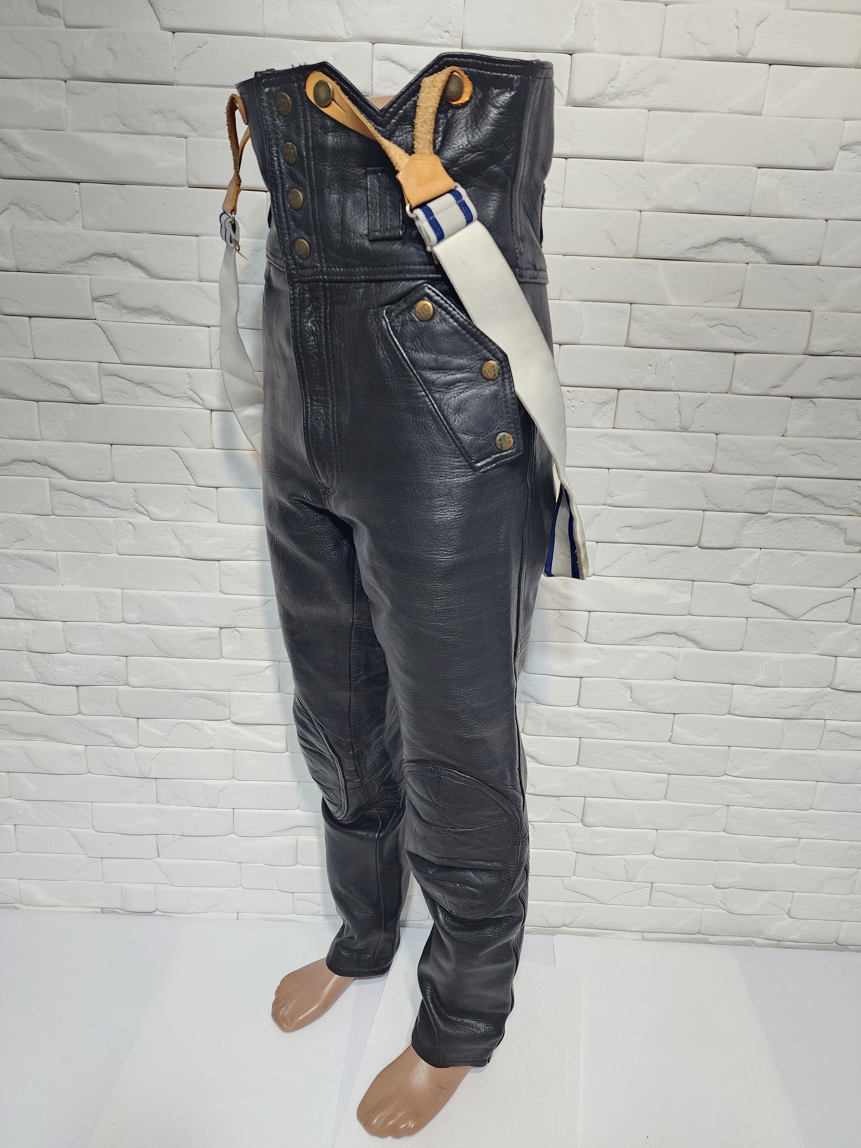 Genuine Leather Men's leather black biker pants. Size US 32 / EU 48 - 2 Thumbnail
