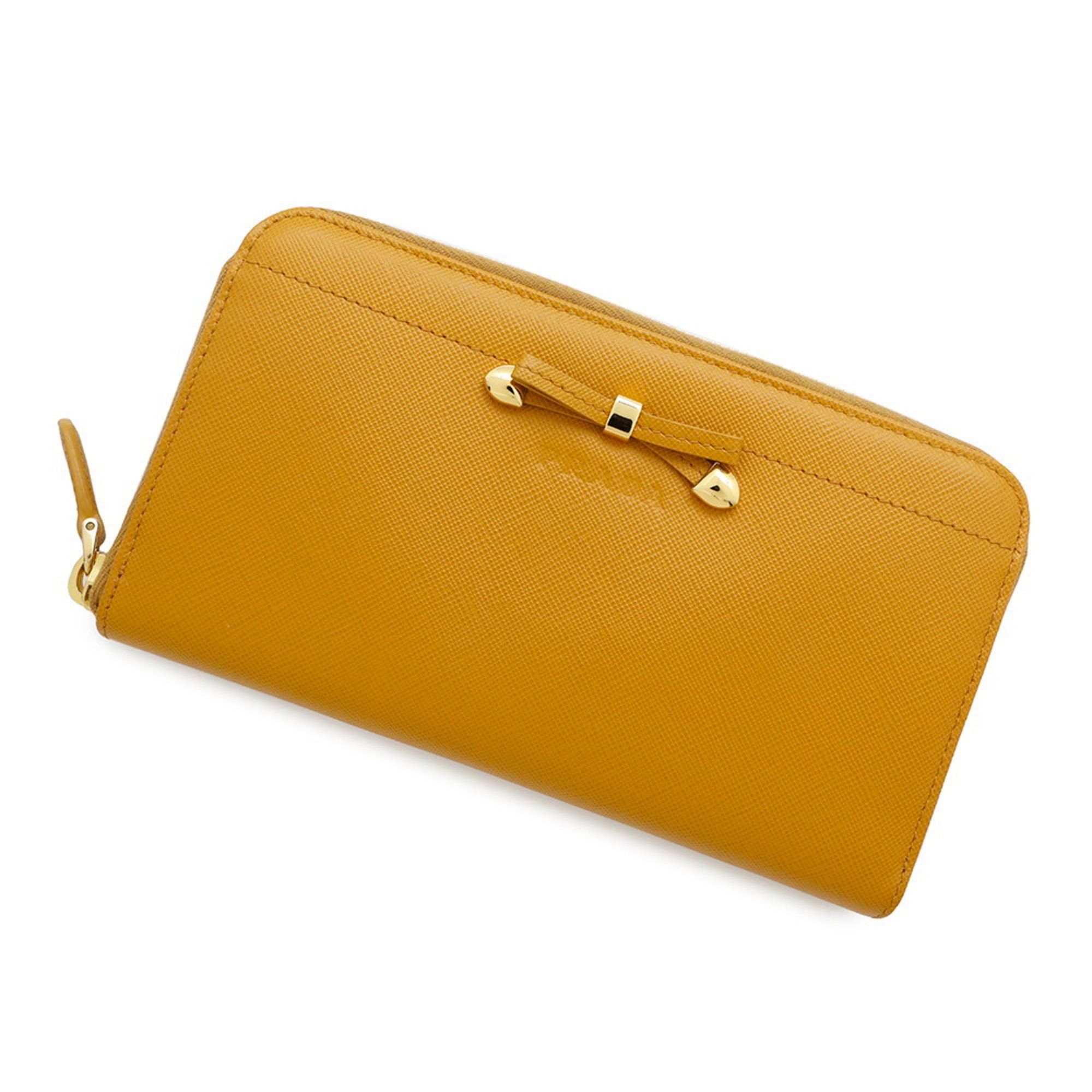 Yellow Prada Saffiano Zip Wallet Prada Long Wallet Saffiano 