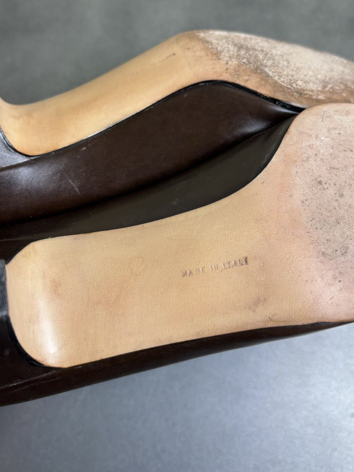 Salvatore Ferragamo × Vintage Vintage Ferragamo Heels Brown Leather Slip On 1980s Box Size US 9.5 / IT 39.5 - 11 Thumbnail