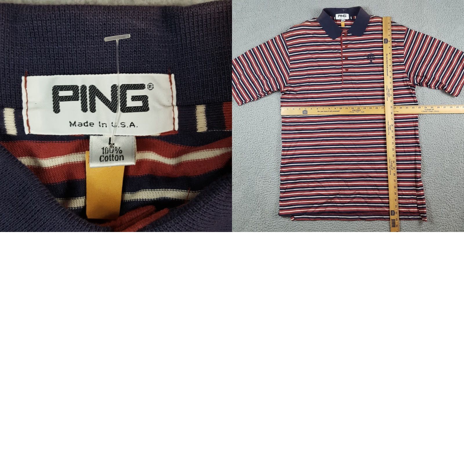 Vintage VINTAGE Y2K Preppy Cleveland Golf Striped Skate Polo Shirt Size US L / EU 52-54 / 3 - 8 Thumbnail
