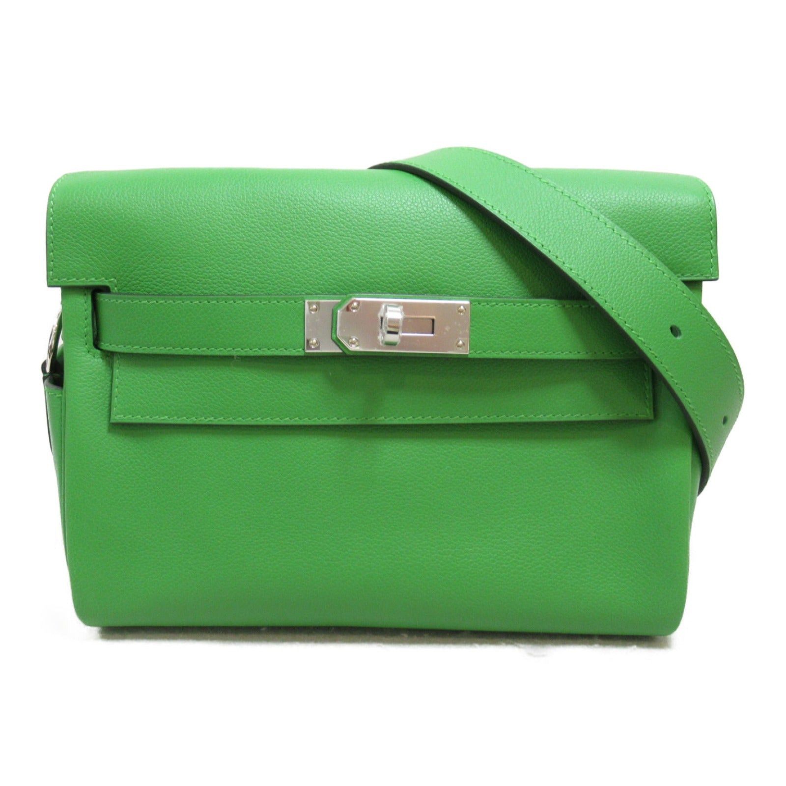 Hermes Hermes Kelly Messenger Shoulder Bag Pm Veil Yucca Leather Evercolor Green Silver Hardware Size ONE SIZE - 1 Thumbnail