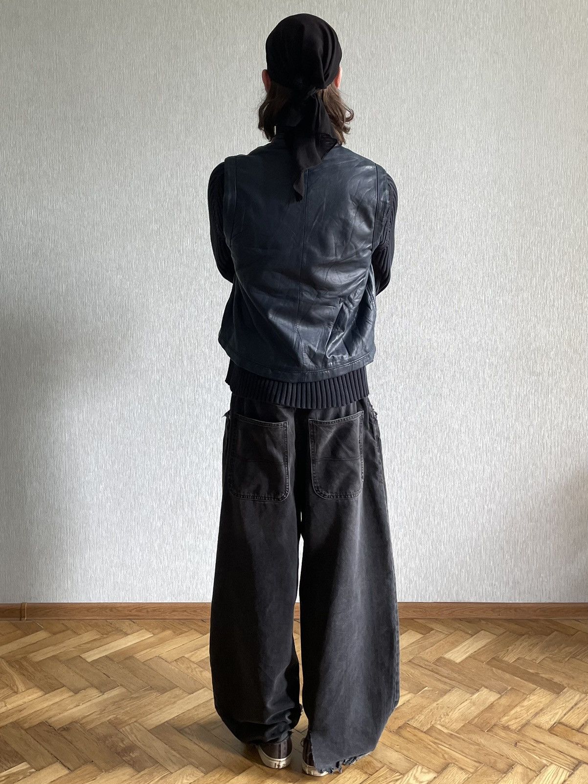 Vintage Leather Vest: 1980s Iron Areitio Zipper & Main Plastic Diana Size US L / EU 52-54 / 3 - 9 Thumbnail