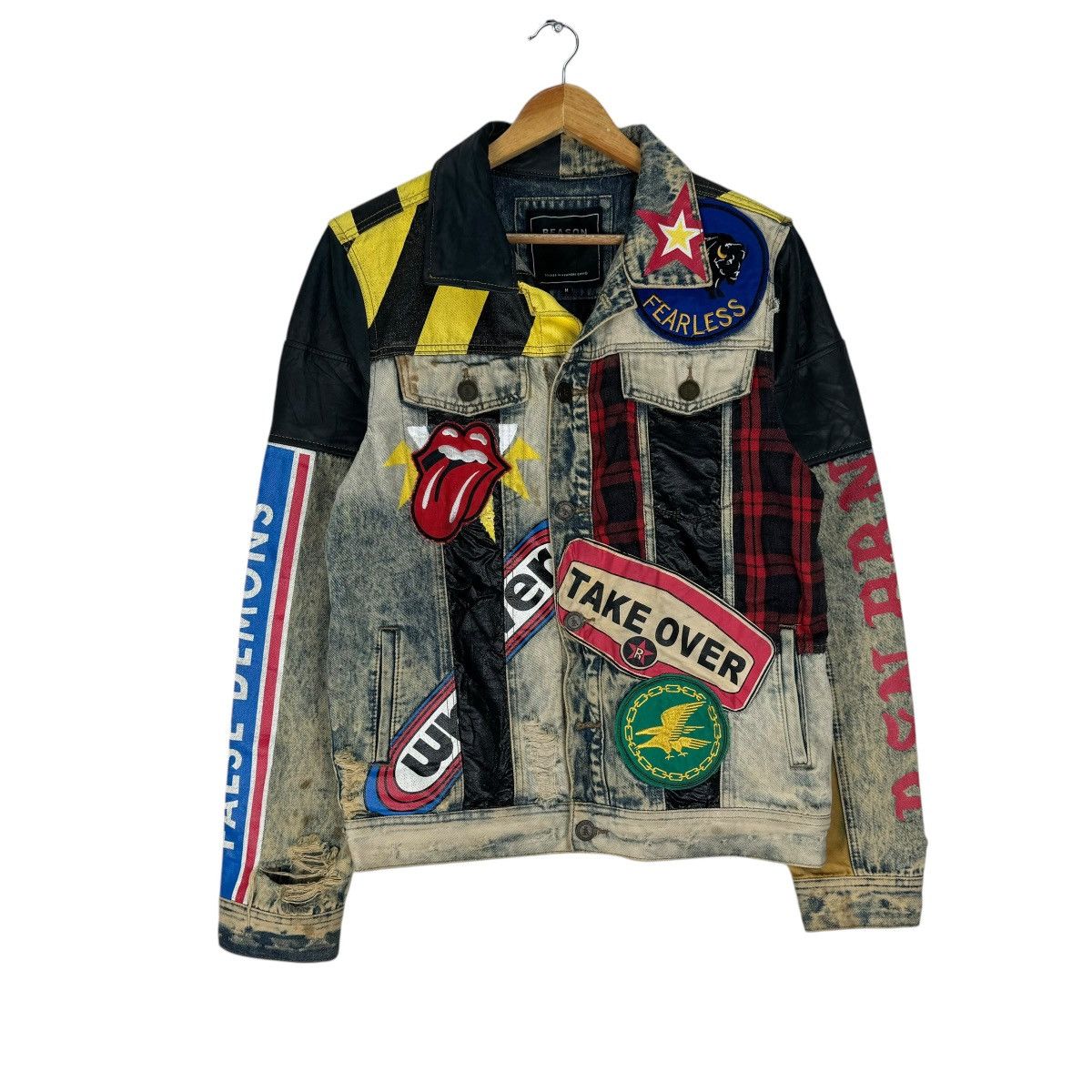 Reason ☀️REASON PATCHWORK DENIM ZIPPER JACKET Size US M / EU 48-50 / 2 - 3 Thumbnail