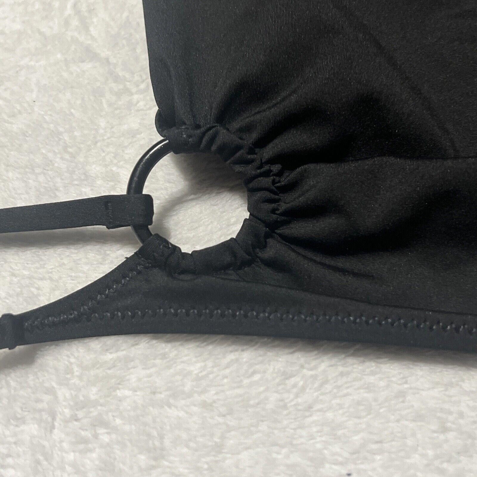Designer Club Exx Dolls Kill Women's O Ring Wrap Tie Crop Tank Black Size M / US 6-8 / IT 42-44 - 3 Thumbnail