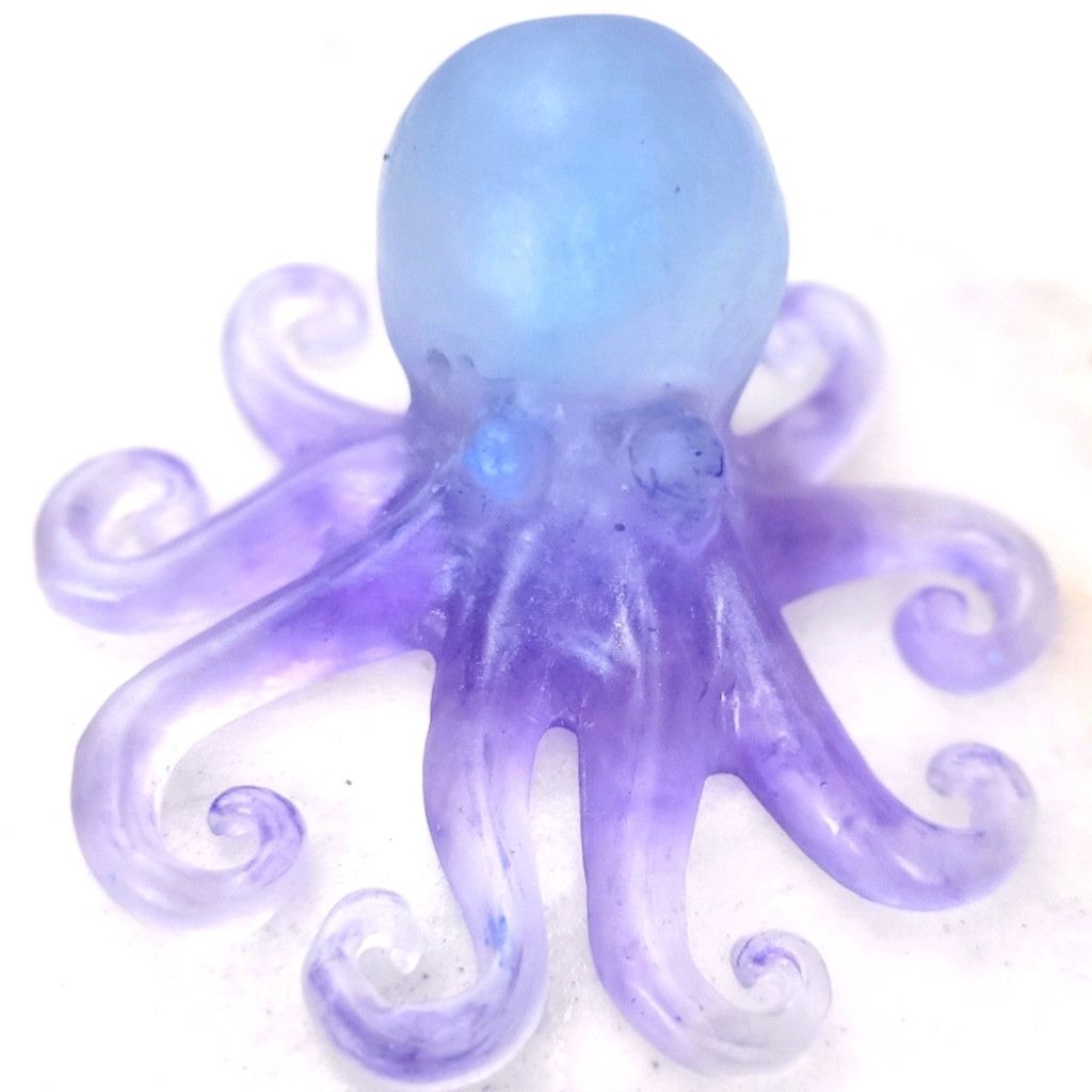 Handmade Blue and Purple 5" Resin Octopus Figurine Size ONE SIZE - 1 Thumbnail
