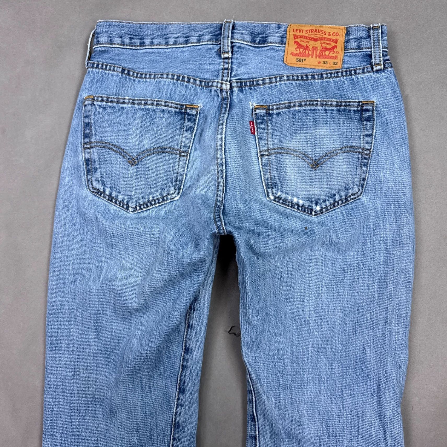 Levi's Levi's 501 Jeans Mens 33x32 Blue Button Fly Distressed Thrashed Vintage? No Jeans Size US 33 - 5 Thumbnail